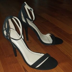 Black strap heels